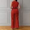 1 Sada Dámské tílko Kalhoty Oblek Elegantní Ležérní Letní Jednobarevné Bez rukávů Košile s Páskem Kalhoty se Širokými Nohavicemi Dvoudílné Outfity Lounge Set