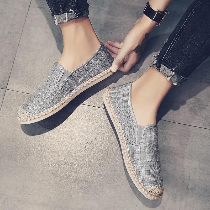 Mens Shoes Chinese Fashion Soft Slip On Espadrilles for Men Loafers Casual Male Breathable Canvas Casual Shoes Zapatillas Hombre