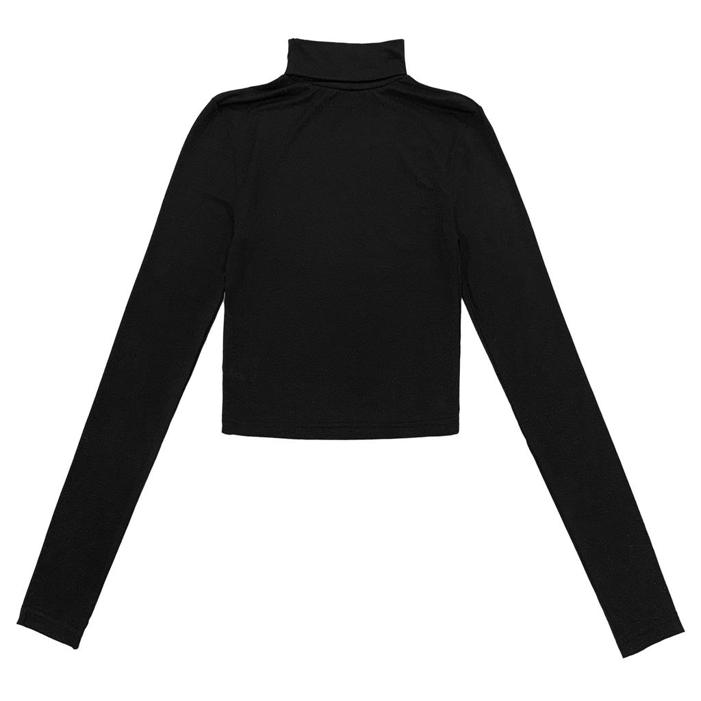 BLACRUSH Lettering Pearl Slim Turtleneck T-Shirt