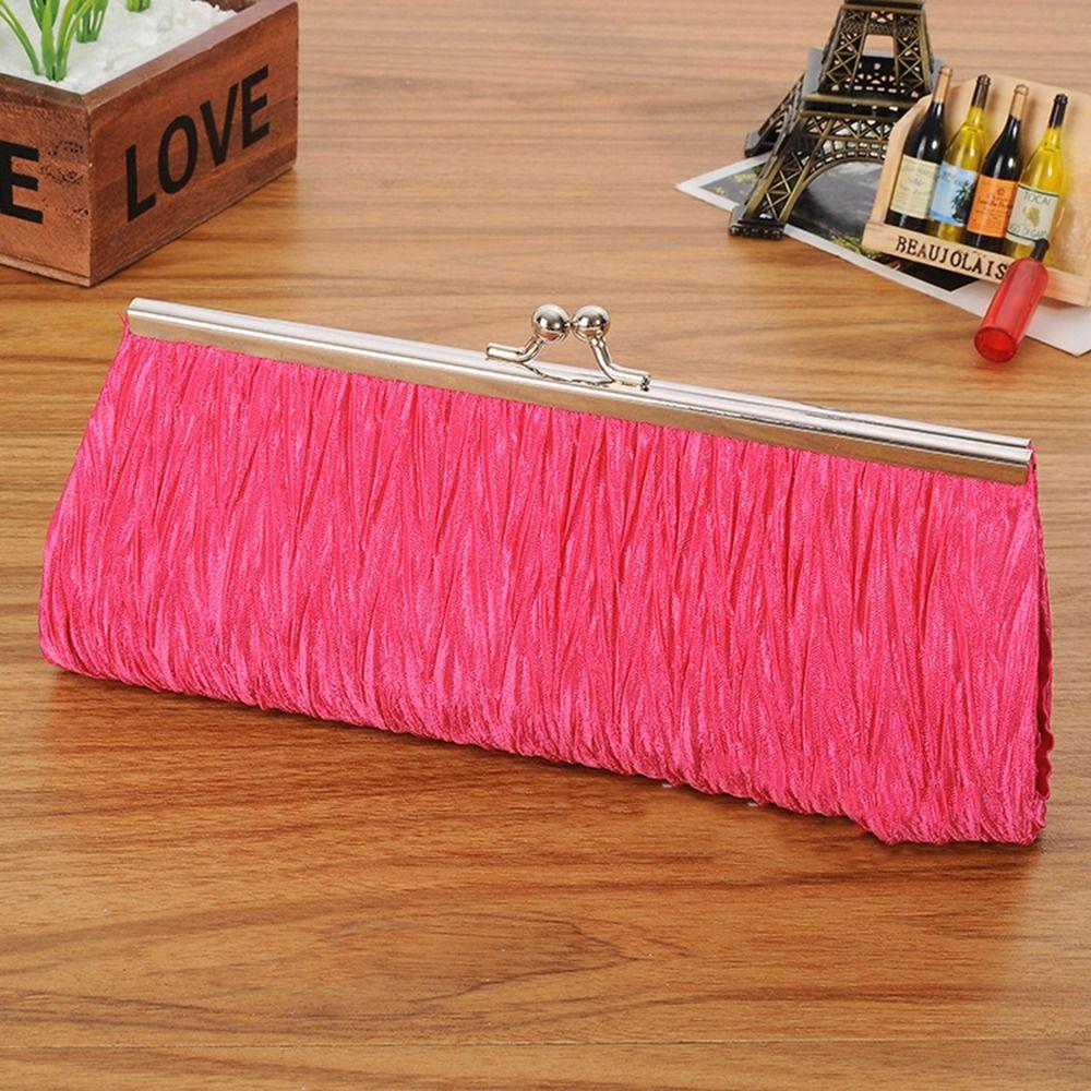 Multicolor Dinner Bag Cloth Evening Party Purse Elegant Pleated Clutch Purse Ladies