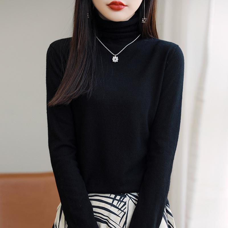 

Женский кашемировый вязаный пуловер с высоким воротником - Мягкий, теплый и стильный для осени/зимы 2025 XXL