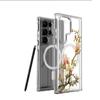 All the Way Flowers Bloom Magnetic Transparent Case for iPhone 15/16/17 Pro Max - Full Coverage Protection