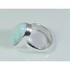 Natural Larimar Pectolite 925 Solid Sterling Silver Ring Size US-6.5 PG-61