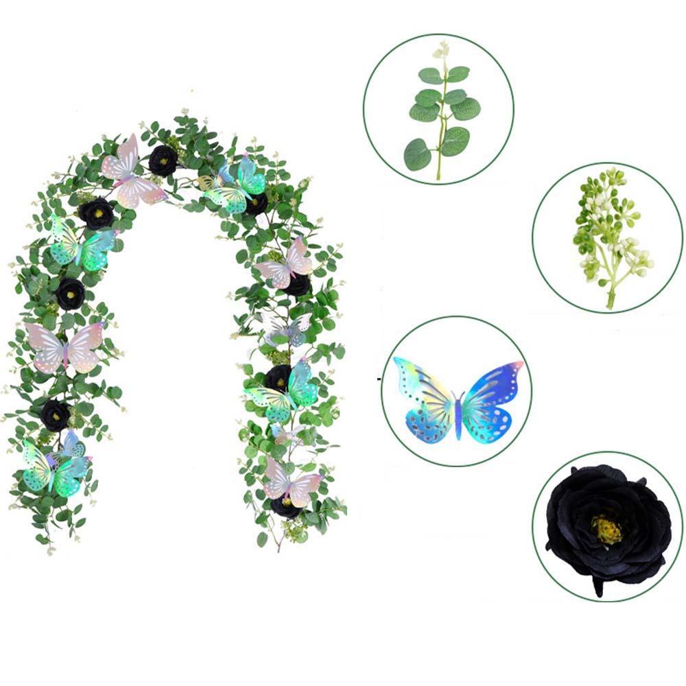 

Romantic Artificial Eucalyptus Leaf Vine Plastic Simulation Flower Vine Indoor Outdoor Style 4