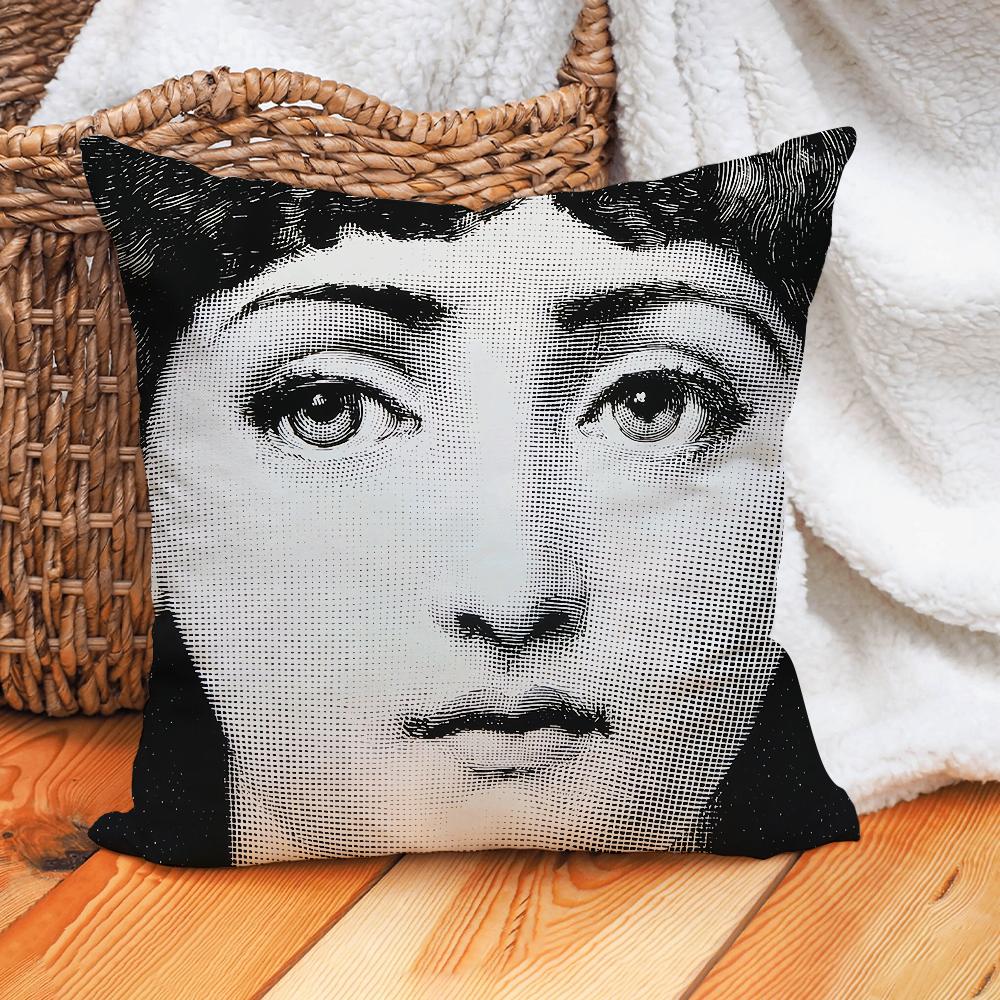Polyester Girl Face Cushion Cover Beauty Pillow Case Home Cushion Cover Suitable For Office Sofa Car Suitable For All Seasons