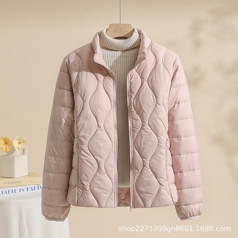 Autumn and Winter Stand-up Collar Light and Thin Women's Down Jacket White Duck Down Light and Warm Autumn and Winter Thin Large-size Jacket Han Chao