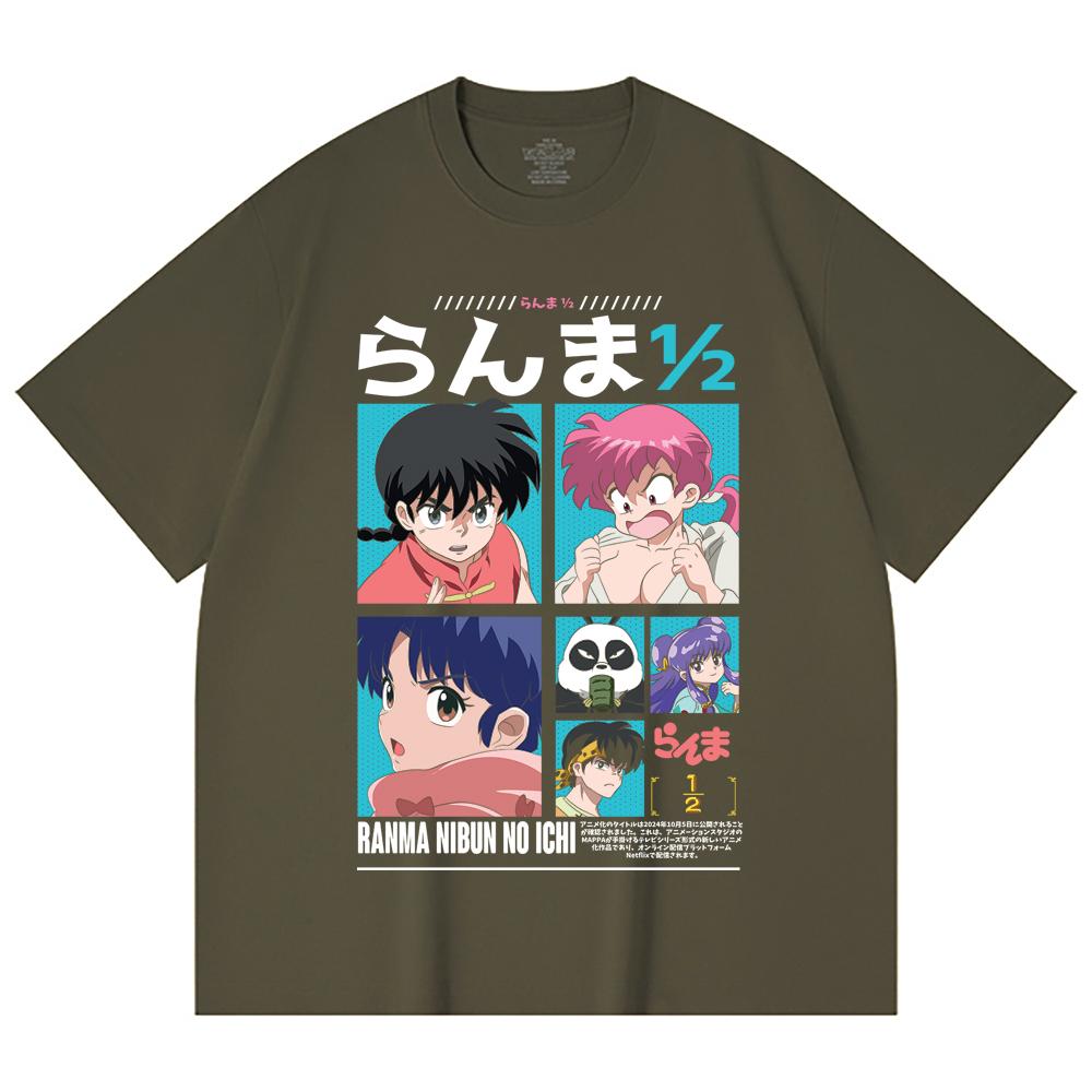 230 Gsm 100% Cotton Ranma 12 V1 Print Unisex Heavy Cotton T Shirt