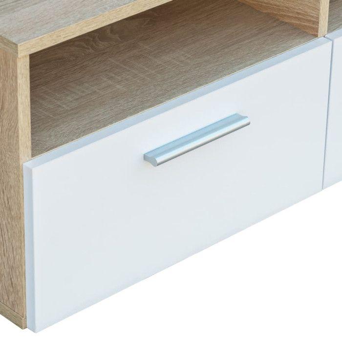 VidaXL Meuble TV Bois d’ingénierie 95x35x36 cm Chêne et blanc 244869