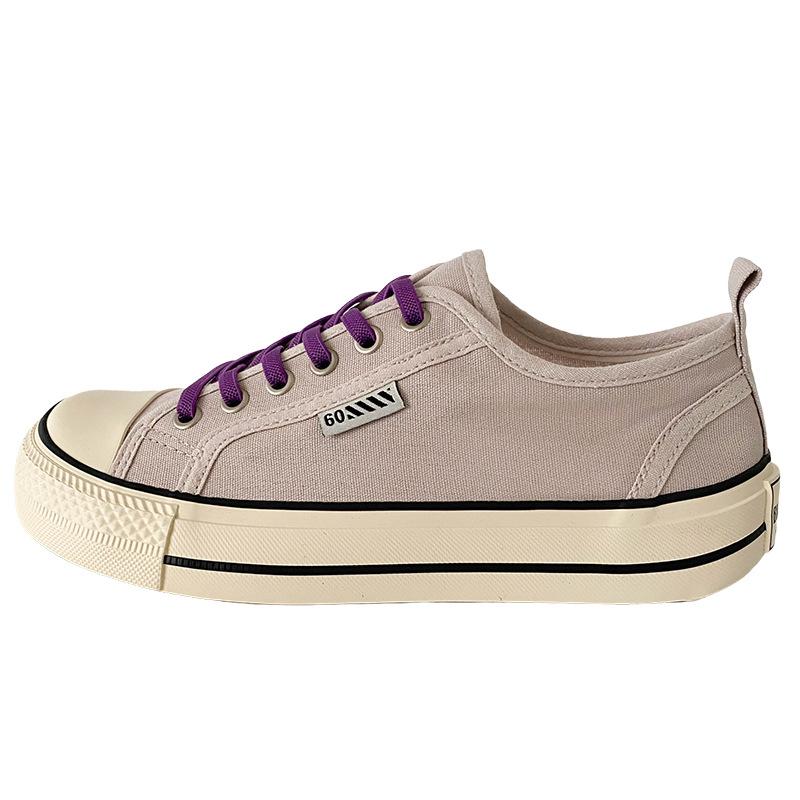 

W-2575 mango head platform canvas shoes women s shoes classic basic board shoes casual niche small black shoes retro chic 40 светло-фиолетовый