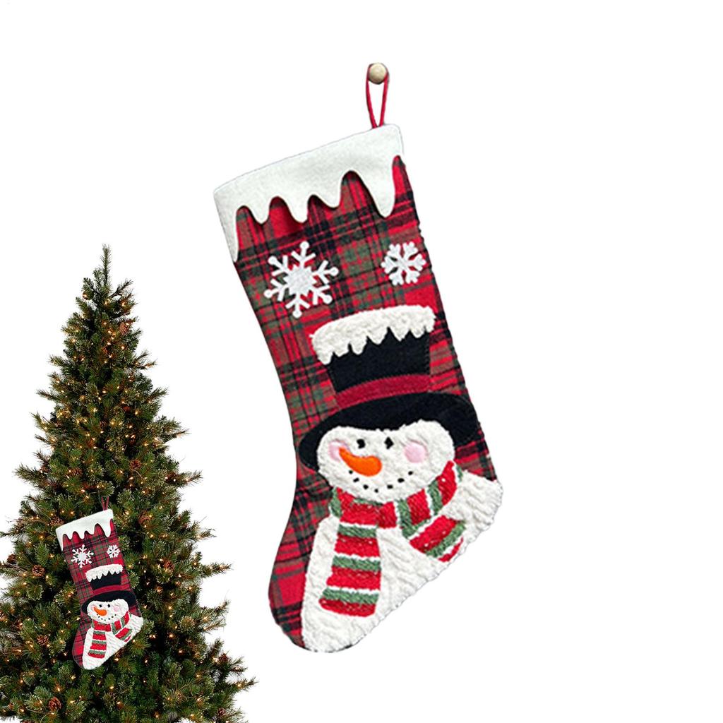 1pc 3D Printing Christmas Theme Stockings Santa Claus Snowman Bear Penguin Stockings Christmas Hangable Stocking Decorations