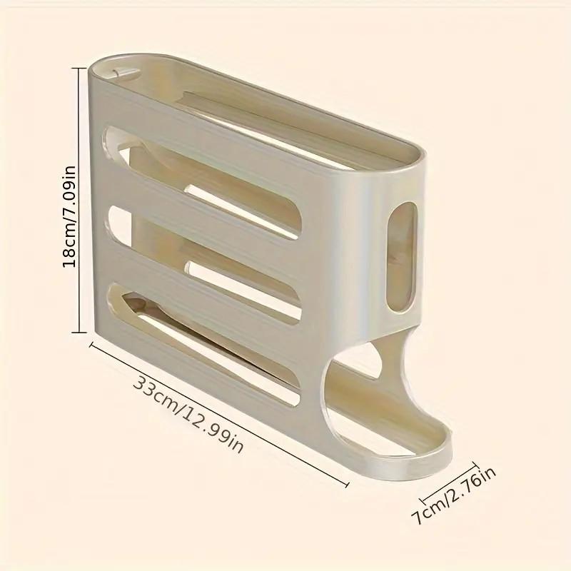 4 Tiers Fridge Egg Rack Automatic Rolling Egg Holder Storage Box Container Kitchen Refrigerator Egg Dispenser Fridge Organizer