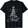 Christliches Kreuz Jesus Frohe Weihnachten Weihnachtsbaum Feiertag T-Shirt