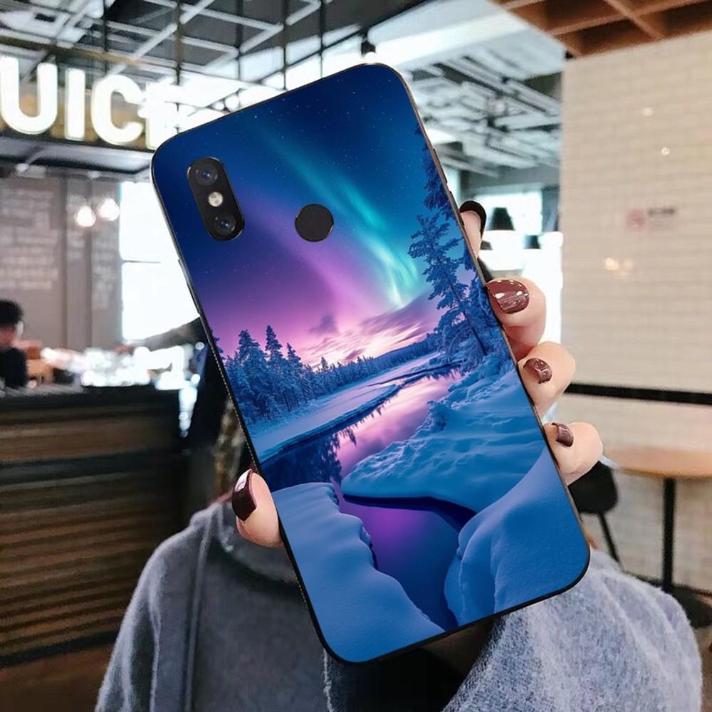 Beautiful Northern Lights Phone Case For Xiaomi Mi 5X 8 9 10 11 12 Lite Pro 10T PocoX3pro PocoM3 Note 10 Pro Lite