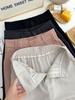 Pantalones Rectos Cropped de Cintura Alta para Mujer Primavera/Verano 2026 con Cintura Elástica Trasera