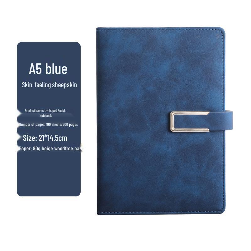 A5 Soft Sheepskin Notebook with Pen Loop & Logo Customization - Thick Journal for Business Meetings