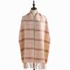 Plaid scarf new imitation cashmere scarf women's sweet shawl warm woven fringed scarf autumn and winter