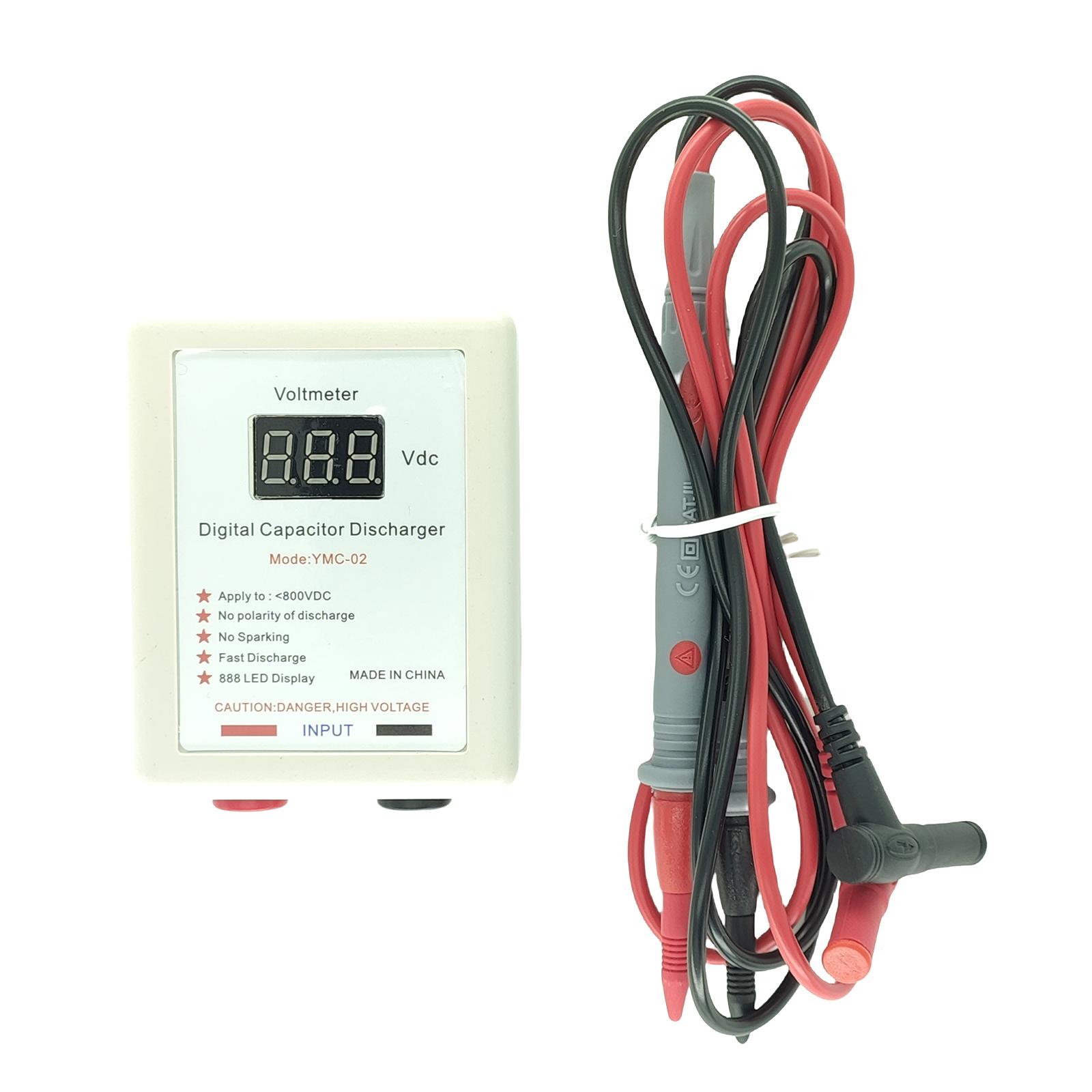 

DC800V Voltage Discharging Tool LED Display Digital Capacitor Discharger Electronic Repair Quick Discharge with Probe