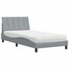 VidaXL Bed with Light Grey Mattress 100x200 Cm Fabric, Bedroom Furniture, Single Bed, Panel Bed, Bed Base, Bed 3310510
