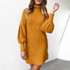 Womens Turtleneck Sweater Dress Ladies Long Sleeve Jumper  Dresses