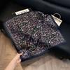 Lao Qian Feng Coffee Color Cashew Nut Silk Scarf Headscarf Versatile Neck Square Scarf Premium Sense Female Foreign Style Decorative Scarf Scarf