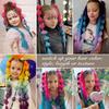 2Pcs Colorful Twist Braid Bulk Lantern Braid Braided Ponytails Natural Bubble Jumbo Braid  for Women