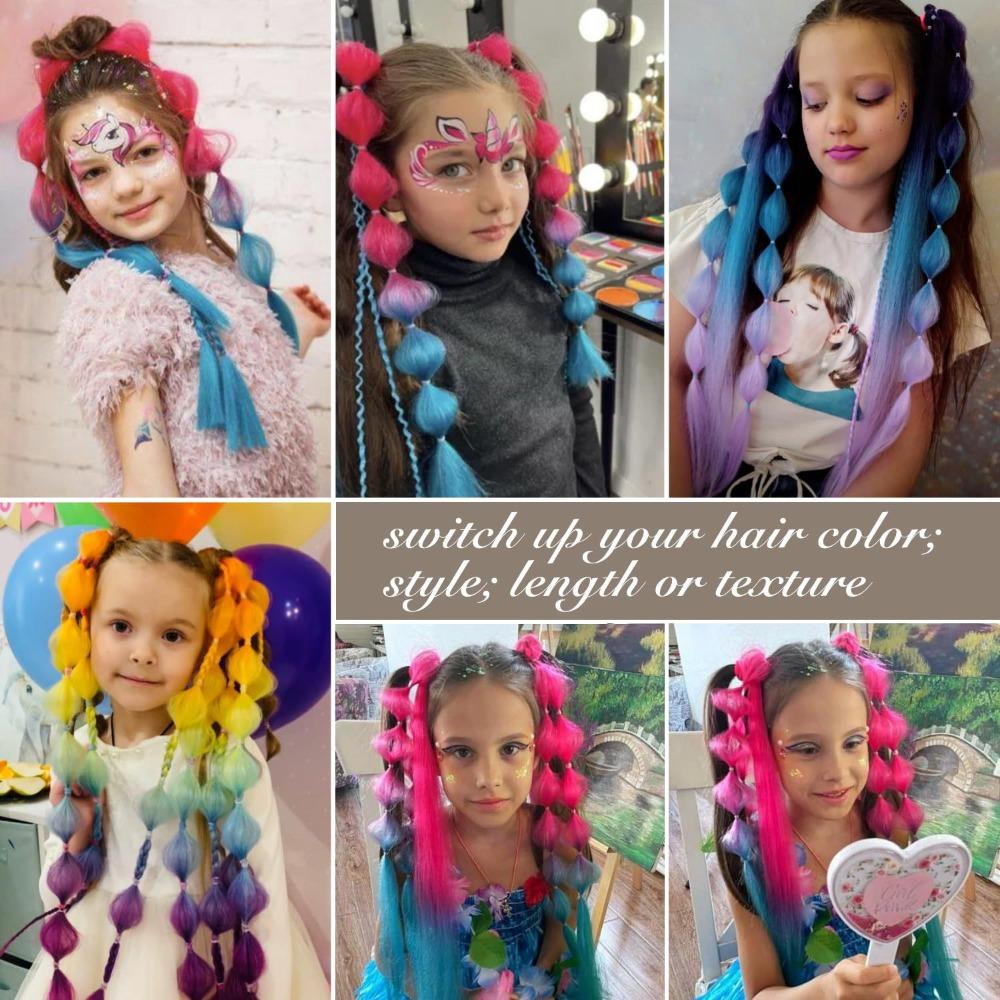 2Pcs Colorful Twist Braid Bulk Lantern Braid Braided Ponytails Natural Bubble Jumbo Braid for Women