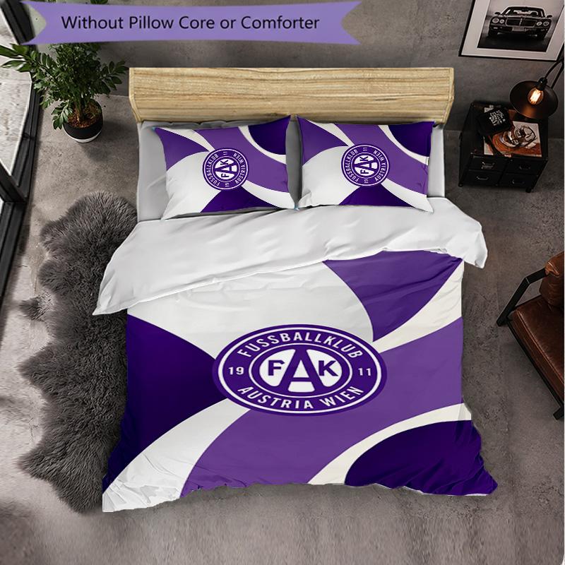 Austria Wien FC Themed Bedding 3Pcs Duvet Cover Set Decorative Bed Linen For Teen Room Home Decoration