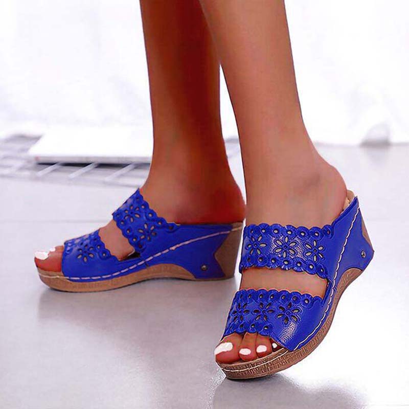 Fashion Summer Women Shoes Sandals Non-Slip Women Shoe Slip On Women's Sandals Wedge Sandals Ladies Retro Footwear Slippers Women