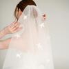 Elegant White Tulle Wedding Veil With Scattered Bowknot Soft Bridal Accessory With Easy Attach Comb for Women Girls