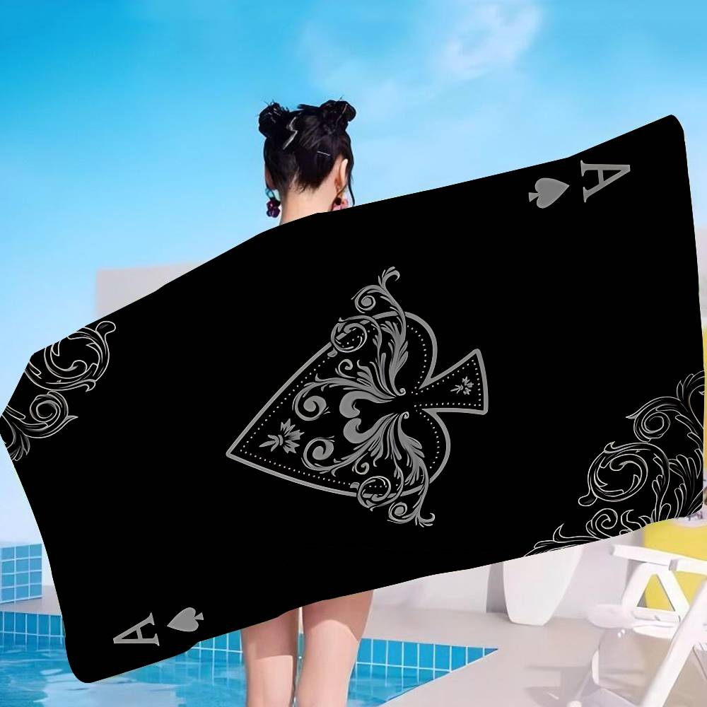 Ace of Spade Microfiber Beach Towel Absorbent Quick Dry Soft Yoga Swimming Resort Mountain Climbing Towel