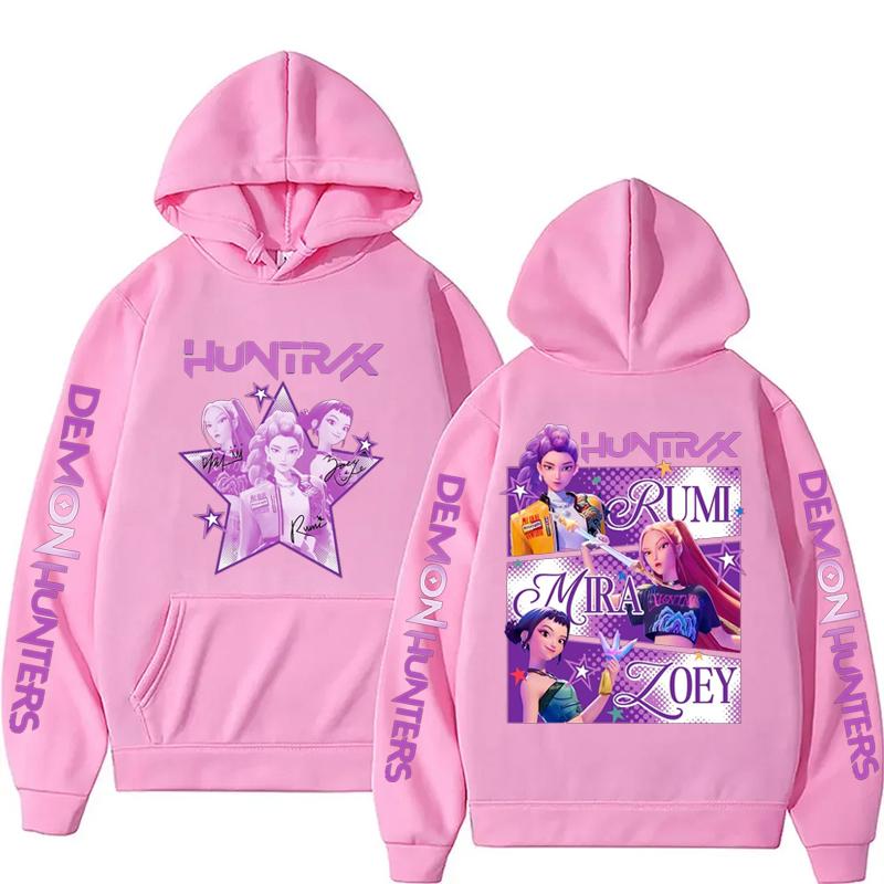 Kpop Demon Hunters Fanmerch Mira Rumi Zoey Huntrix Sudadera Con Capucha Harajuku Pulóver Tops Hombre Mujer Sudadera Fans Regalo