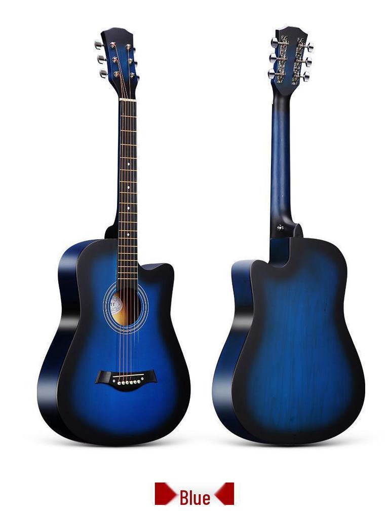 38-inch Wooden Folk Guitar for Beginner Practice