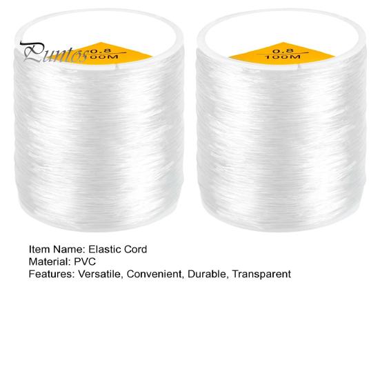 2 Rotoli Cordoncino Elastico Trasparente Filo Elastico per Braccialetti Resistente all'Usura Cordoncino Elastico per Perline Fai da Te per Creazione di Gioielli