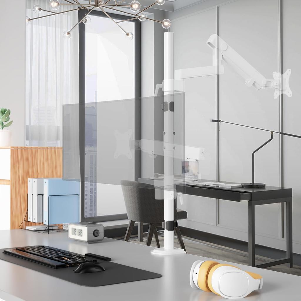 ACCURTEK Monitor Arm Mount, Pole Only, Long Type, 80cm Long, Clamp Type, Grommet Type, Screw Mounting, 3.5cm Diameter