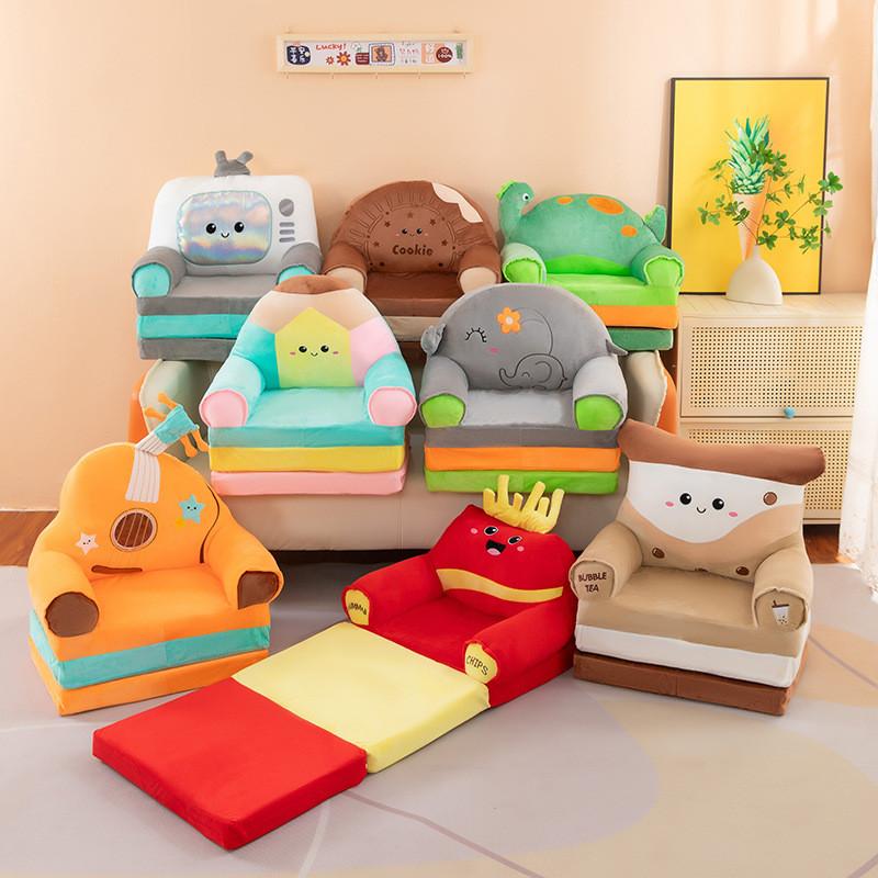 Divano letto pieghevole a cartoni animati per bambini con imbottitura morbida in peluche per la sala lettura dei più piccoli