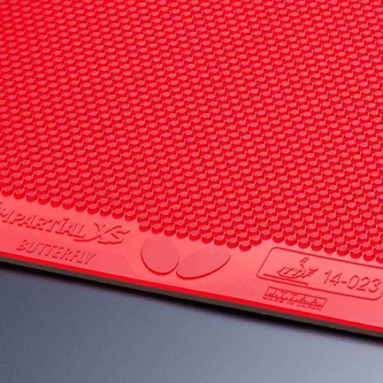 Butterfly Table Tennis Impartial MAX 00420 Rubber, XS, Red,