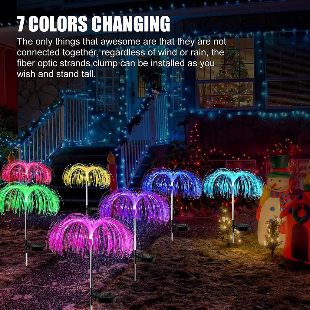 LED Garden Lights Jellyfish Decoration Solar Power Lights Waterproof Outdoor Pathway Solar Lamp Fairy Patio Villa Yard Decor