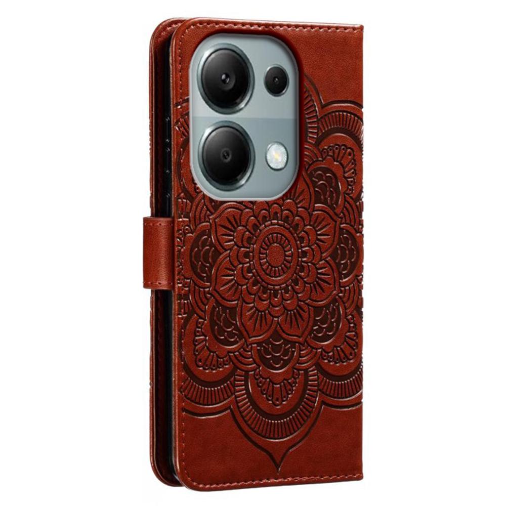 For Xiaomi Poco M6 Pro 4G/Redmi Note 13 Pro 4G Case PU Leather Mandala Imprinted Design Wallet Phone Cover