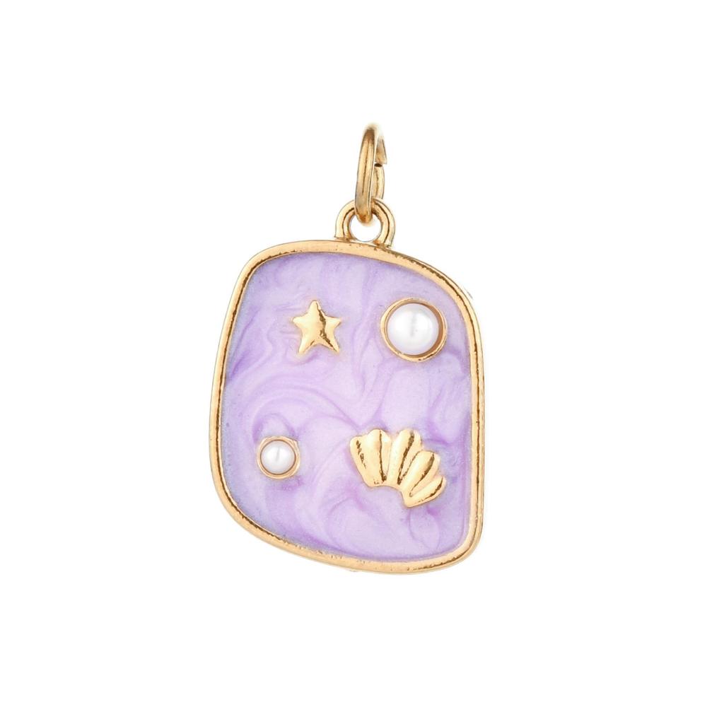 18K Gold Plated Stainless Steel Beach Pendant Charm for DIY Necklace & Bracelet Jewelry