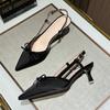 Sandals for Women's 2025 Summer New Item Baotou Sandals Womens Color Blocked Slim Heeled High-heeled Sandals for Women
