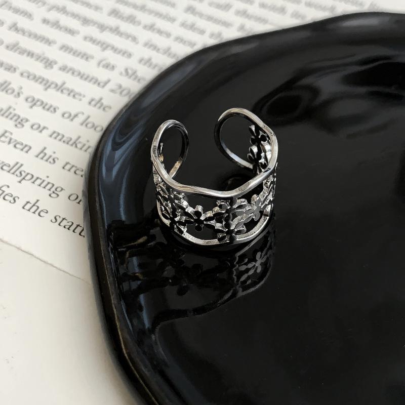 

Hiphop Metal Irregular Opening Ring Wide Band Niche Design Men Women Simple Trendy Versatile Jewelry Gift Ring