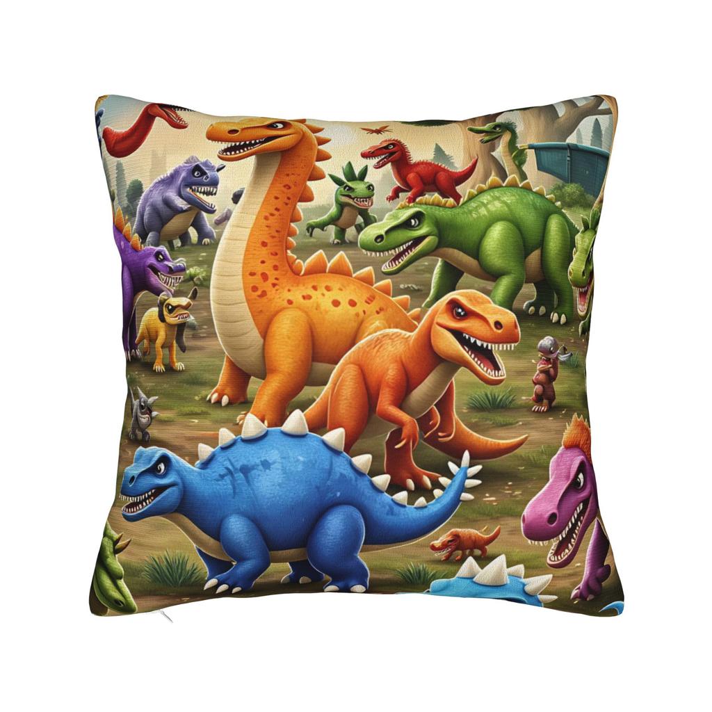 Colorful Smiling Cartoon Dinosaur Pillow Case Kawaii Pillow Cover Design Pillowcases For Couch Sofa Bedroom