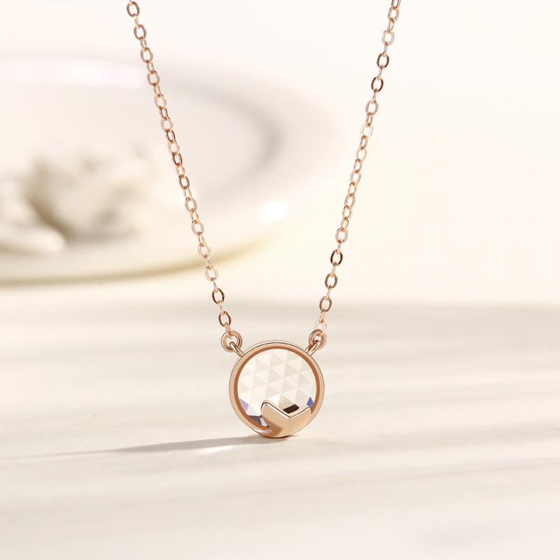 S925 Silver Crystal Fishtail Clavicle Necklace – Rose Gold Exquisite Design for Women 925 Silver розового золота