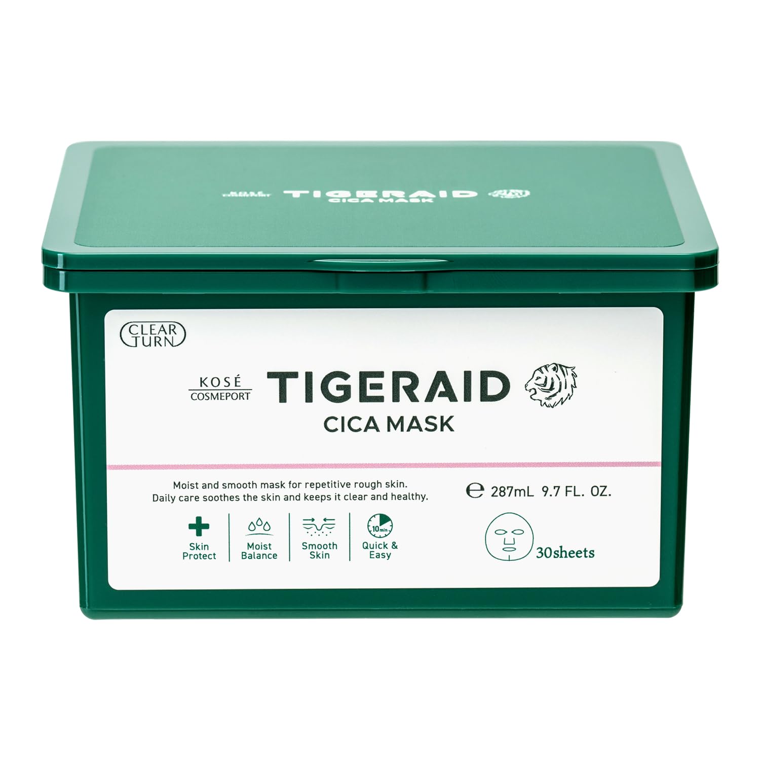 KOSE Clear Turn Tiger Raid CICA Repair Mask Face Pack 30 Sheets Large Capacity Type