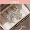 Modern Minimalist Multilayer Zircon Ring For Women With Geometric Design Gift