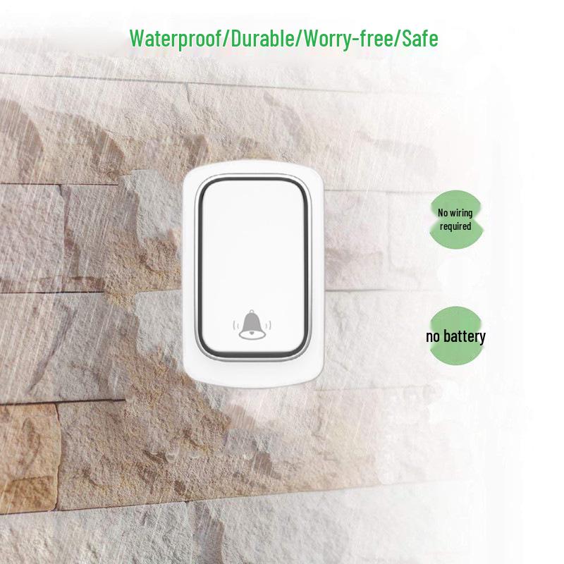 Экологичный беспроводной дверной звонок дальнего действия: Без батарей, Самопитание, Водонепроницаемый, Беспроводной.