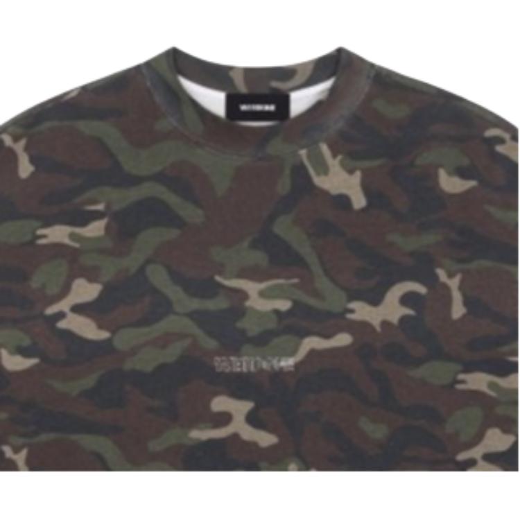 WE11DONE Casual Round Neck Short Sleeve T-Shirt Unisex Tops Camouflage WD-TT0-24-793-U-KK