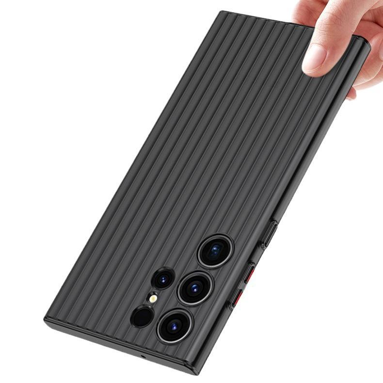 Corrugated Grating Pattern Suitable for Samsung S25edge Mobile Phone Case Ice Fog Matte S24ultra Anti Fall PC Protection Case