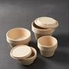 Xiao Yue Ya 500ml Biodegradable Pulp Disposable Bowls with Lids, 50-Pack