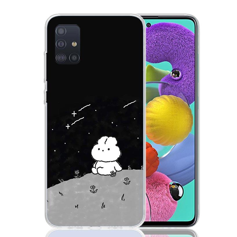Cartoon Cute Little Rabbit Phone Case for Samsung Galaxy A52 A51 A50S A12 A22 A32 A72 A10S A30S A31 A71 Note 20 Ultra 10 Plus S1